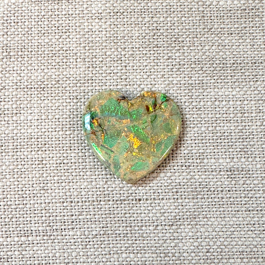 Sterling Opal 20mm Heart Cabochon