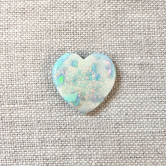 Sterling Opal 20mm Heart Cabochon