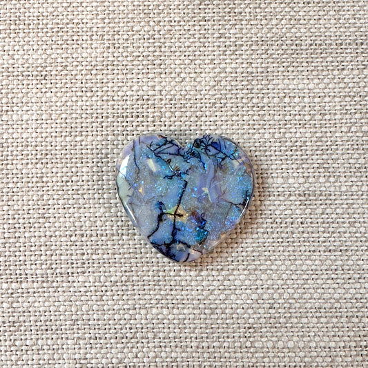 Sterling Opal 20mm Heart Cabochon