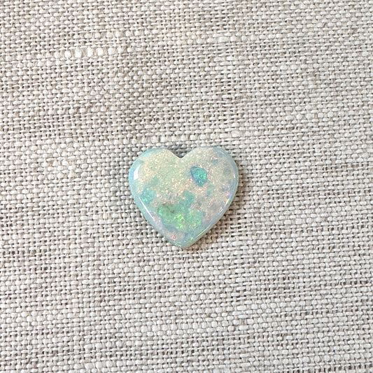 Sterling Opal 16mm Heart Cabochon