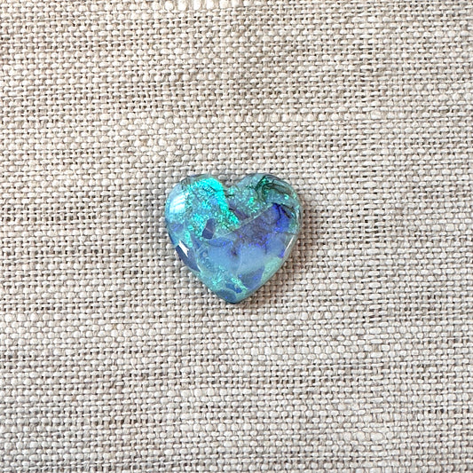 Sterling Opal 16mm Heart Cabochon