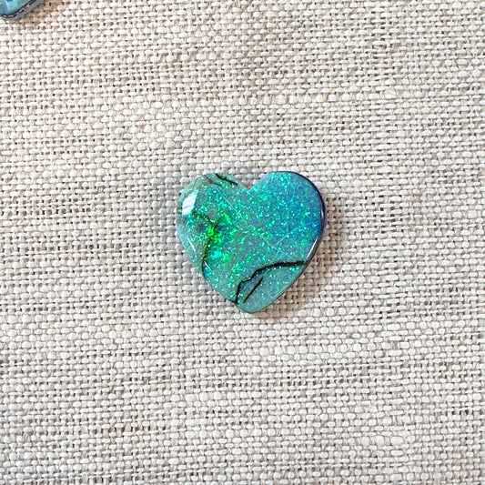 Sterling Opal 16mm Heart Cabochon
