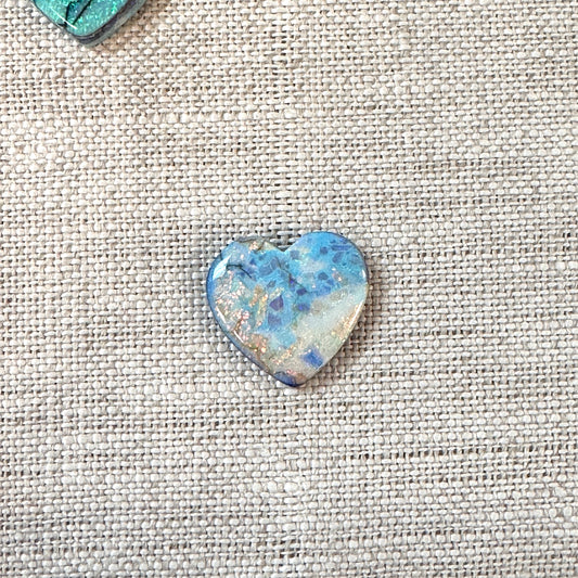 Sterling Opal 16mm Heart Cabochon