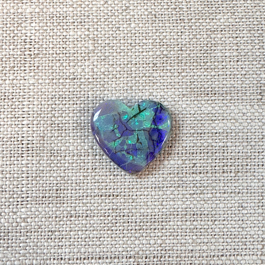 Sterling Opal 16mm Heart Cabochon