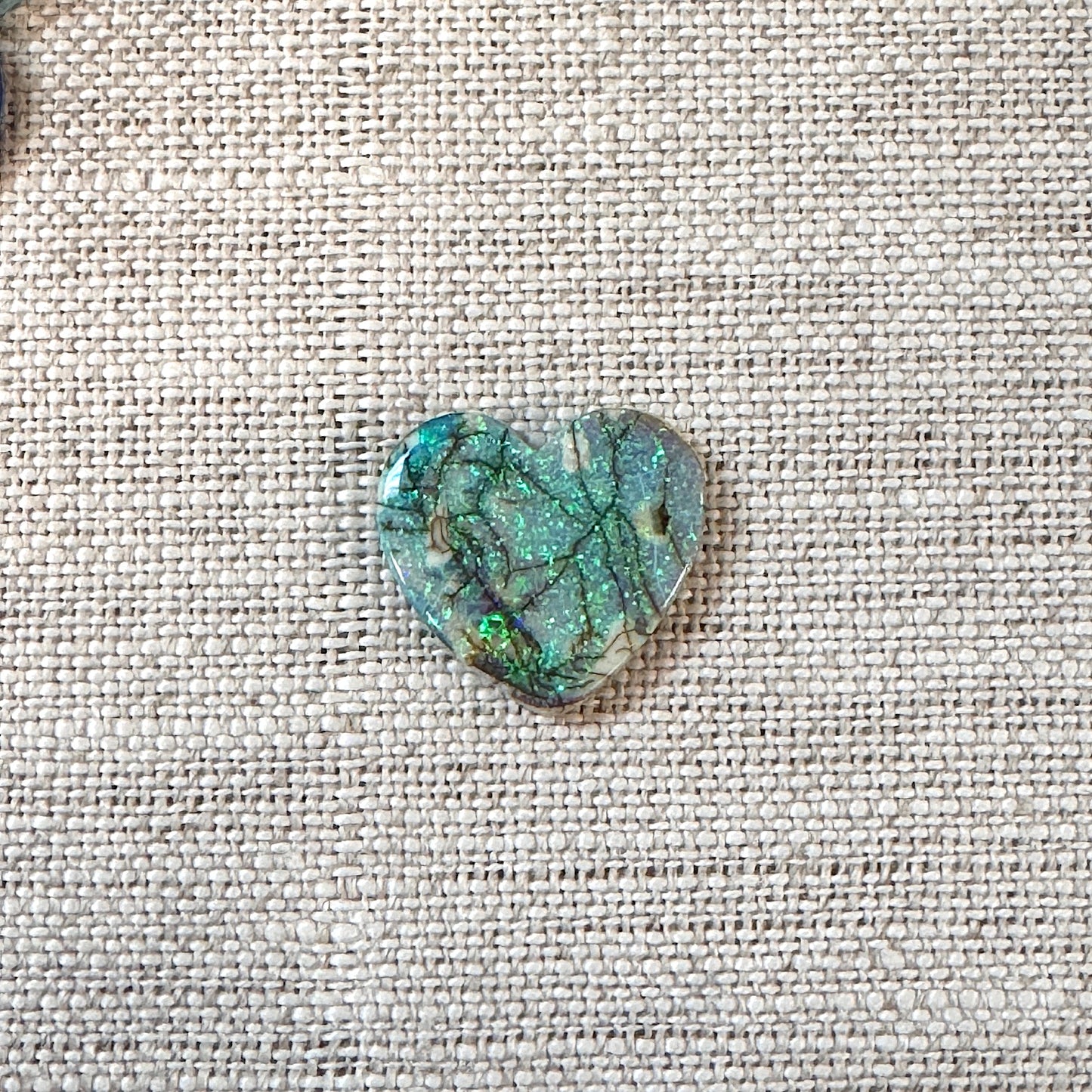 Sterling Opal 16mm Heart Cabochon