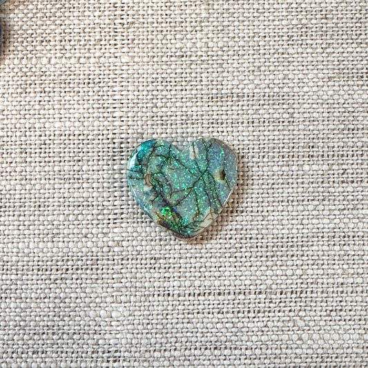 Sterling Opal 16mm Heart Cabochon