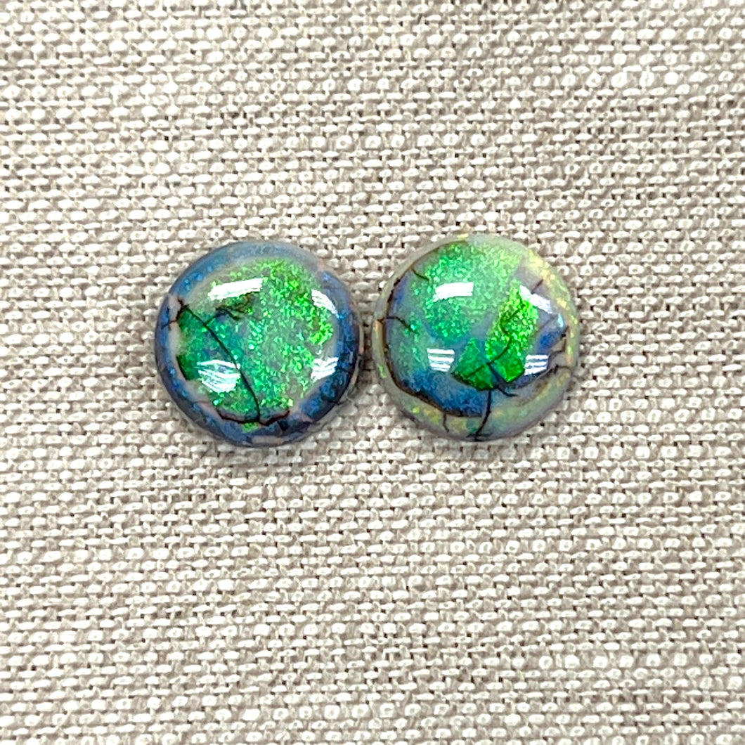 Sterling Opal 12mm Round Cabochon Set
