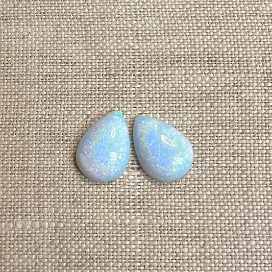 Sterling Opal 10x14mm Pear Set