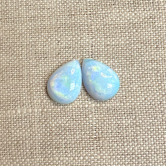 Sterling Opal 10x14mm Pear Set