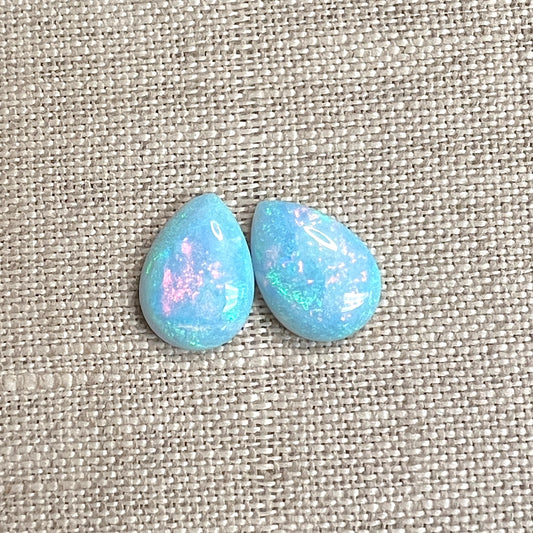 Sterling Opal 10x14mm Pear Set