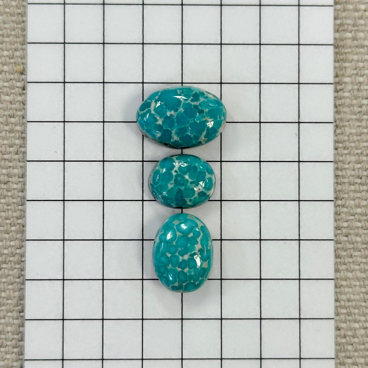 White Water Turquoise Cabochon Set