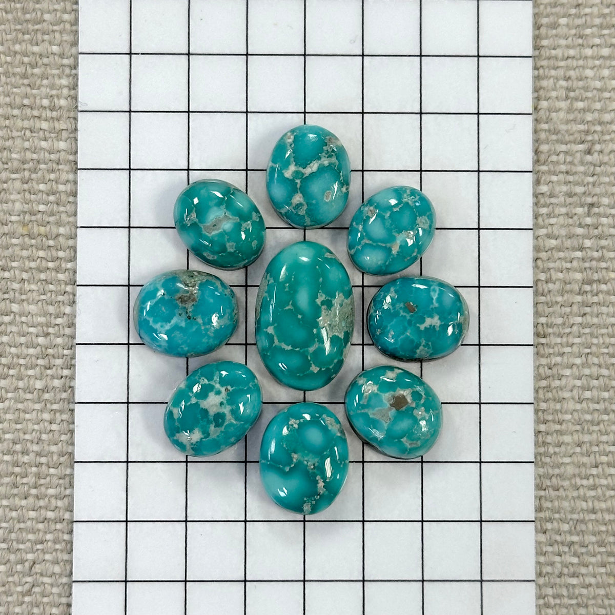 White Water Turquoise Cabochon Set