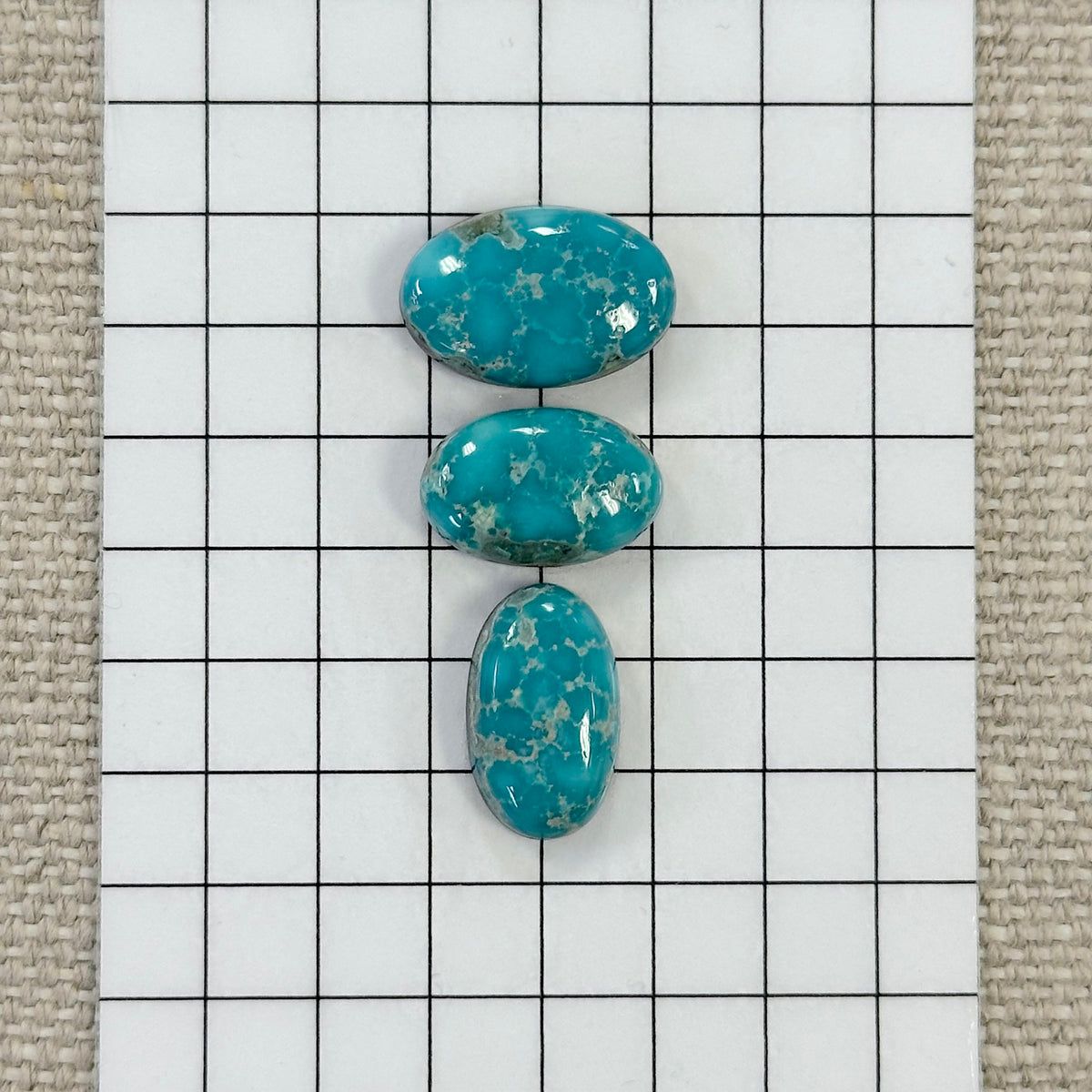 White Water Turquoise Cabochon Set