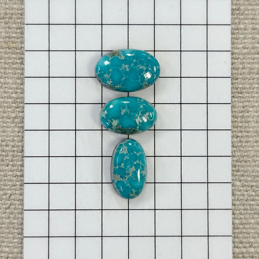 White Water Turquoise Cabochon Set