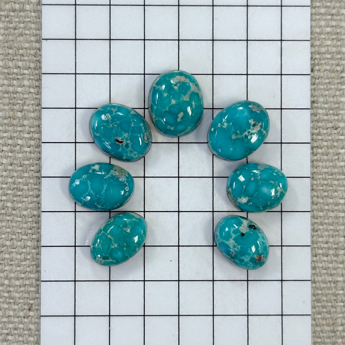White Water Turquoise Cabochon Set