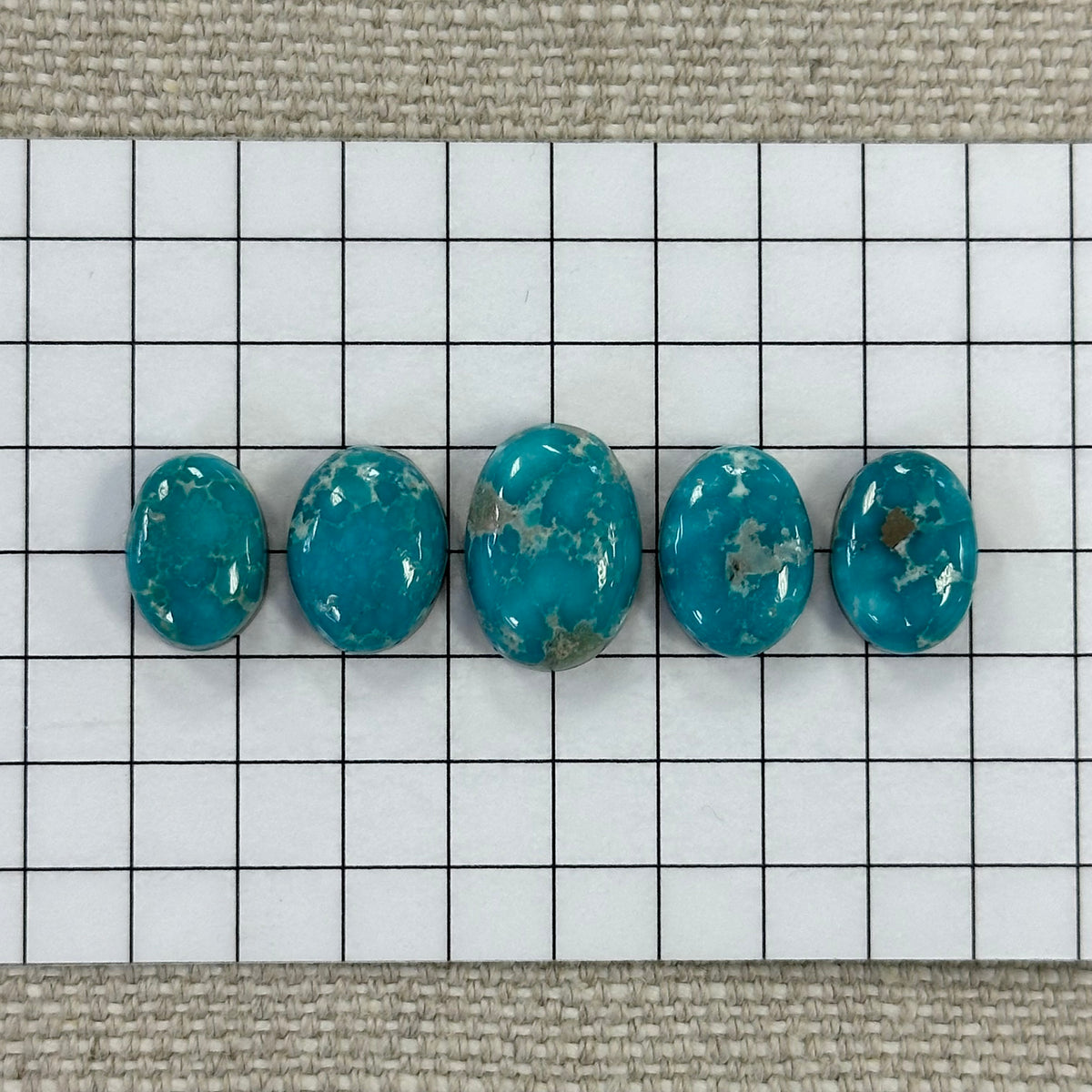 White Water Turquoise Cabochon Set