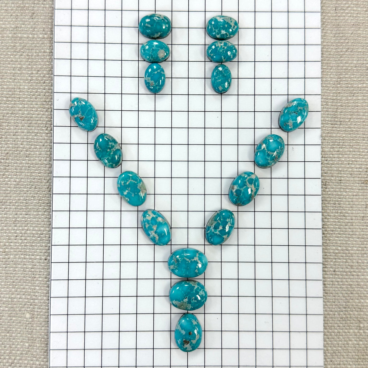 White Water Turquoise Cabochon Set