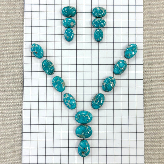White Water Turquoise Cabochon Set