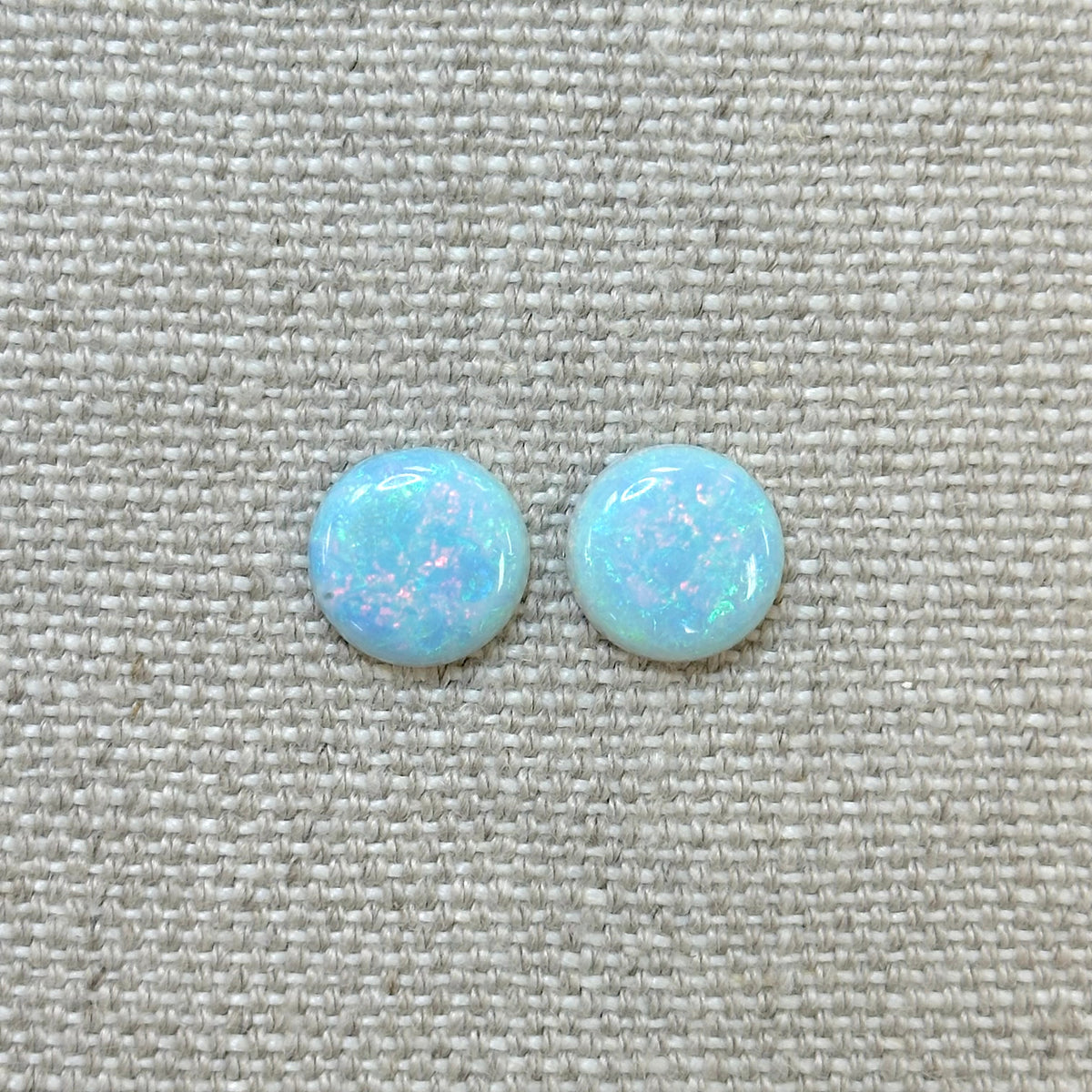 Sterling Opal 12mm Round Cabochon Set