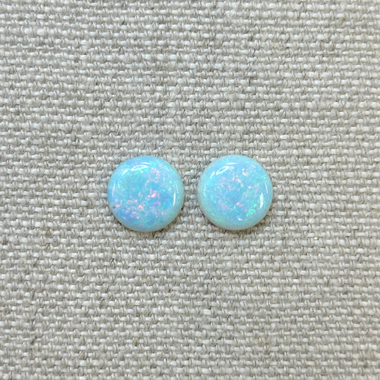 Sterling Opal 12mm Round Cabochon Set