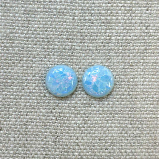 Sterling Opal 12mm Round Cabochon Set