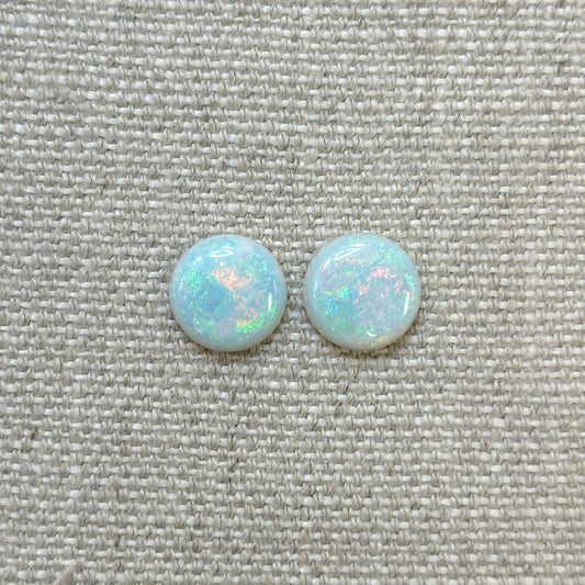 Sterling Opal 12mm Round Cabochon Set