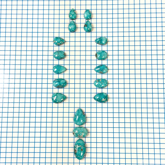 White Water Turquoise Cabochon Set