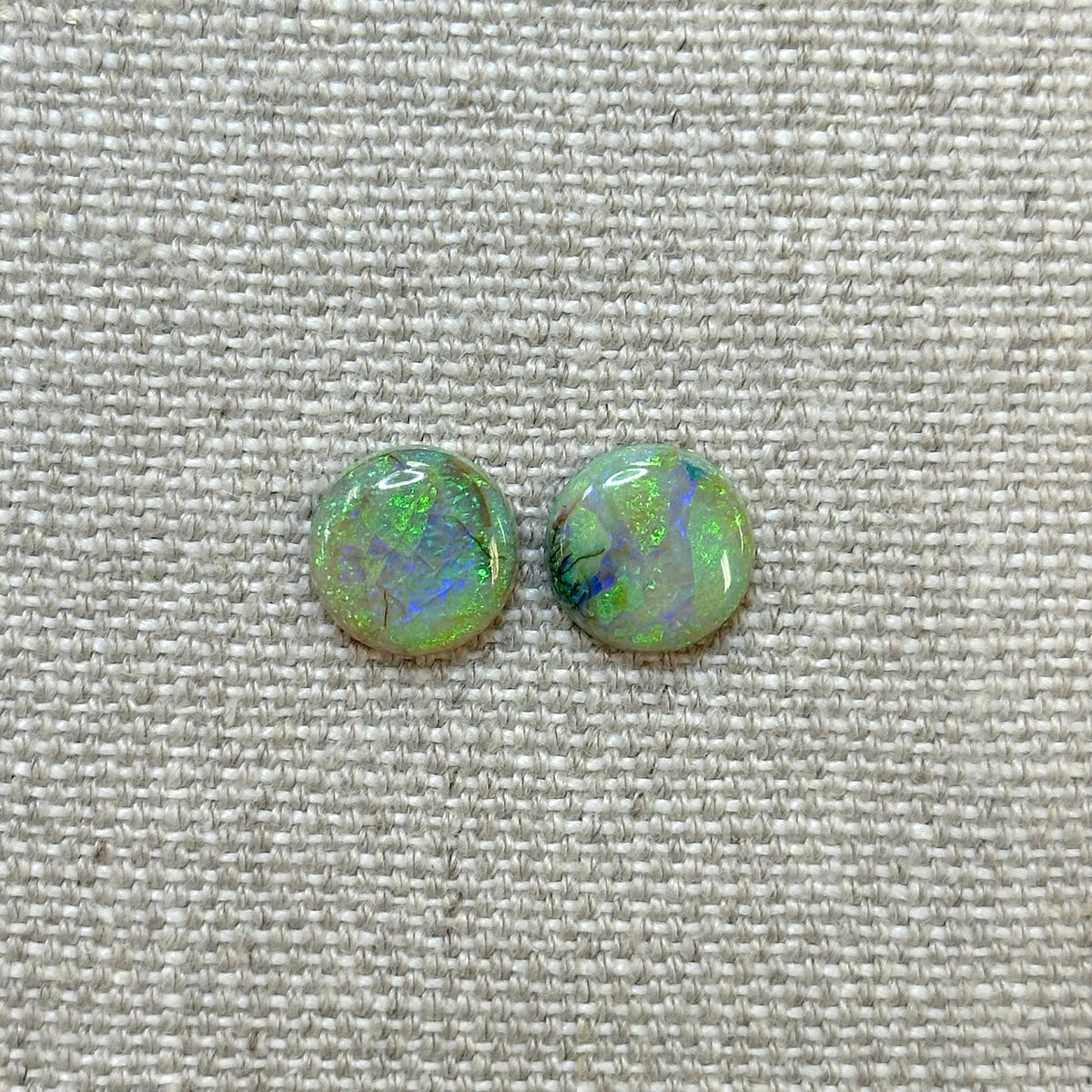 Sterling Opal 12mm Round Cabochon Set