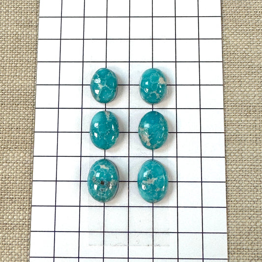 White Water Turquoise Cabochon Set