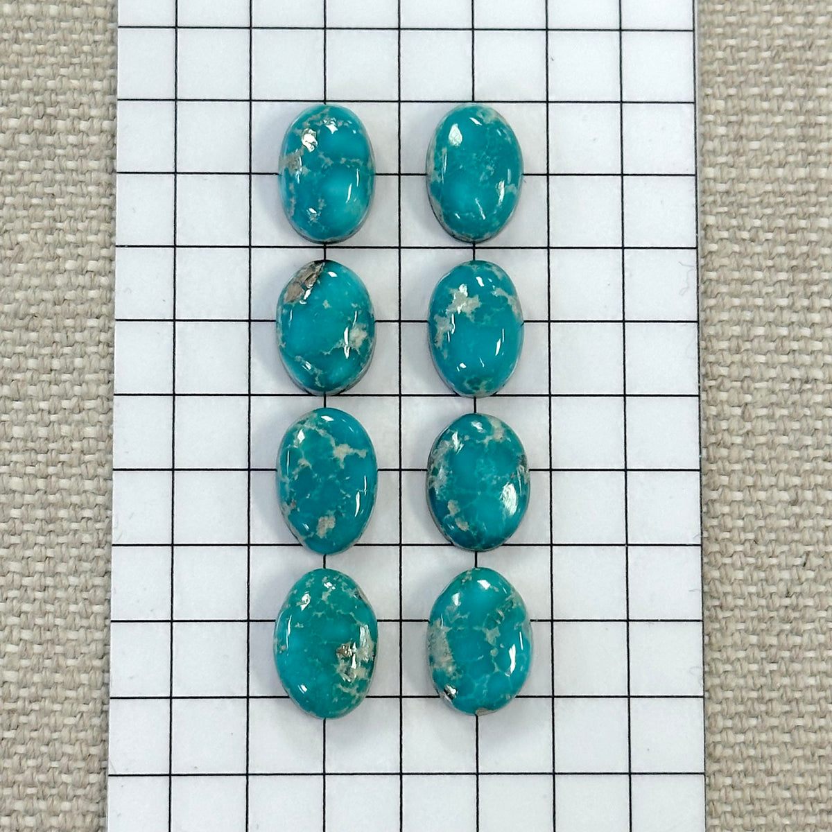White Water Turquoise Cabochon Set