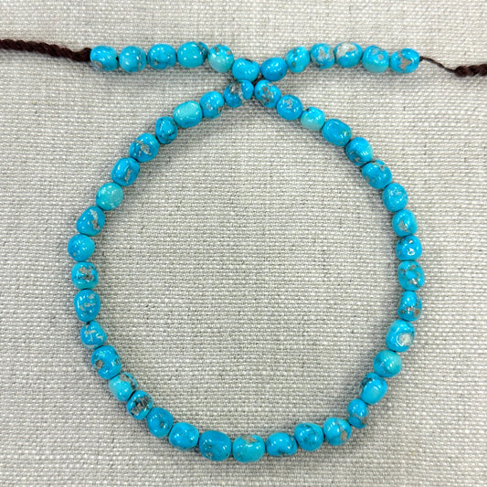 Bluebird 7.5mm Smooth Nugget Beads -- 16" strand