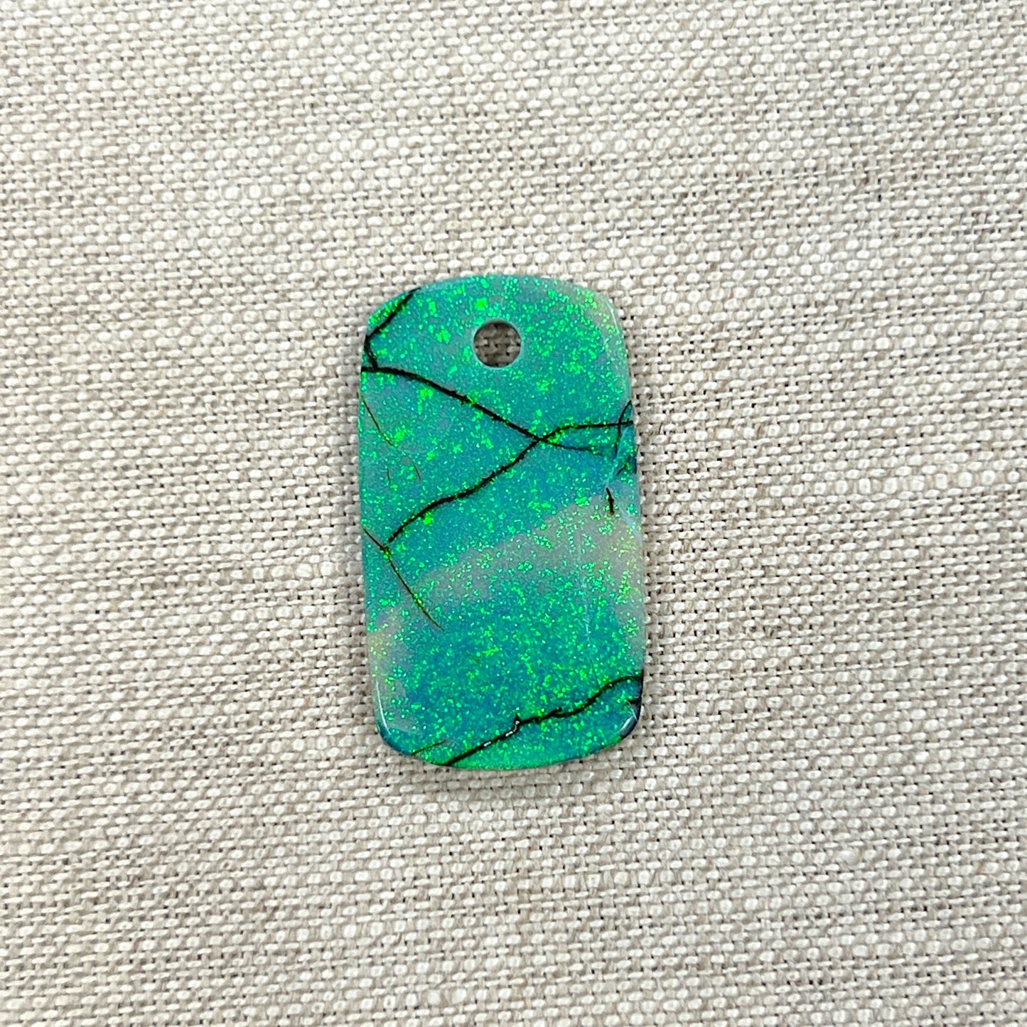 Sterling Opal Two-Sided Tag with 3mm Hole