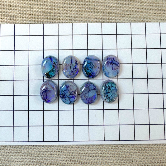 Sterling Opal Oval 8x10mm Cabochon Set -- 8 pc