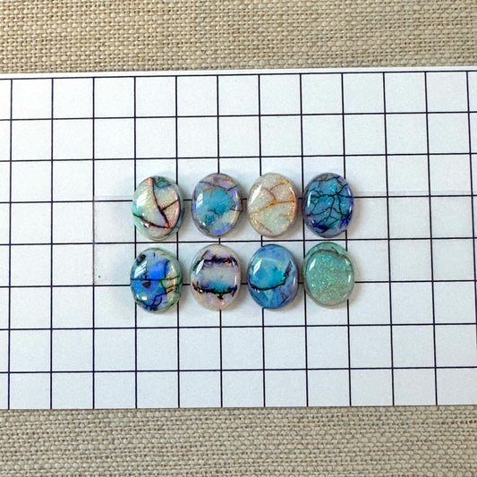 Sterling Opal Oval 8x10mm Cabochon Set -- 8 pc