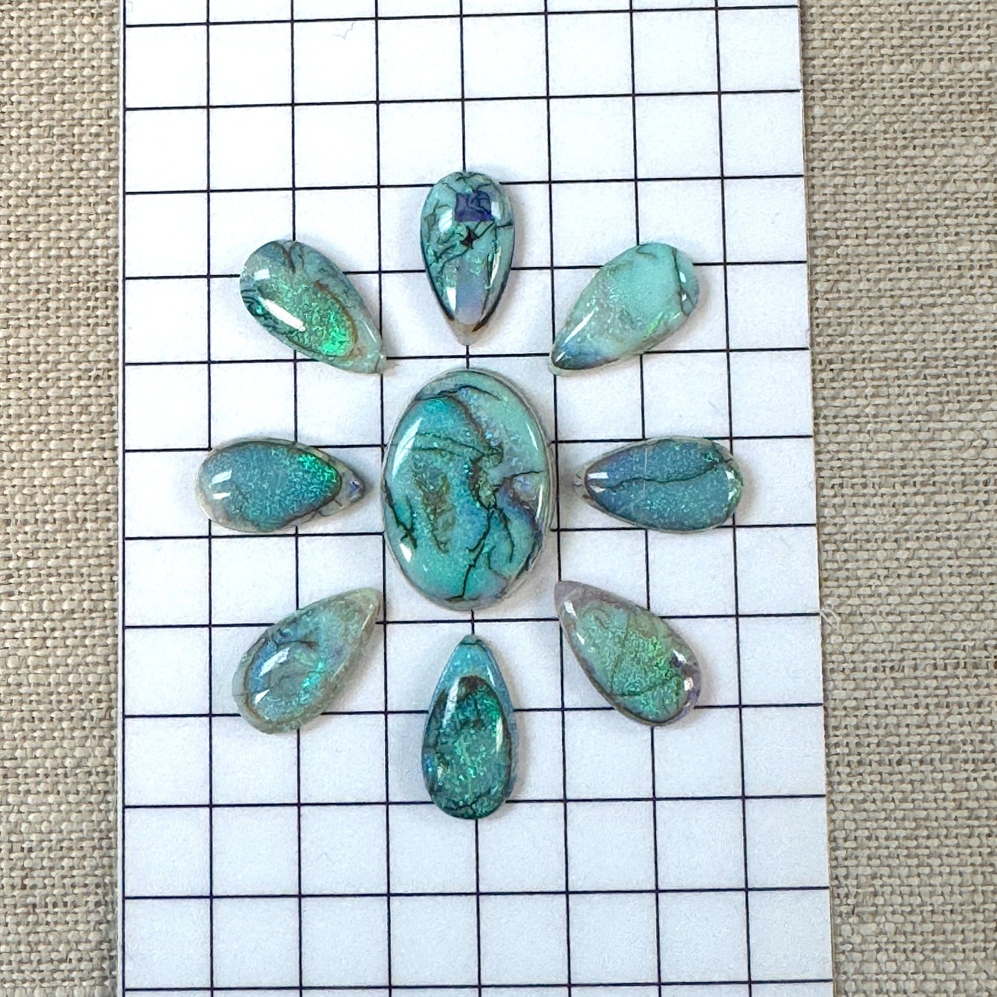 Sterling Opal Cabochon Set