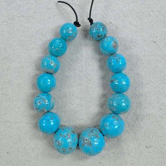 Persian Turquoise 8" Round Bead Strand -- 2mm hole