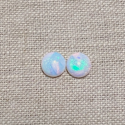 Sterling Opal 8mm Round Cabochon Set