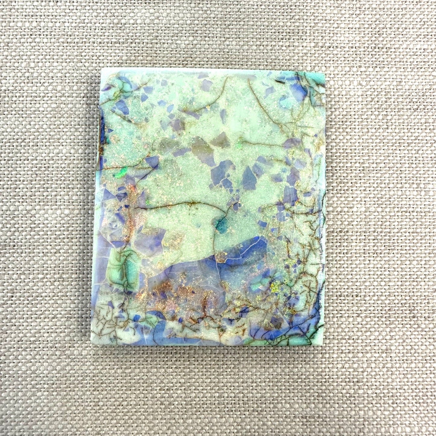 Sterling Opal Backed Rough Slab -12.7 grams