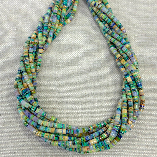 Sterling Opal 4mm Heishi Strand -- 16"