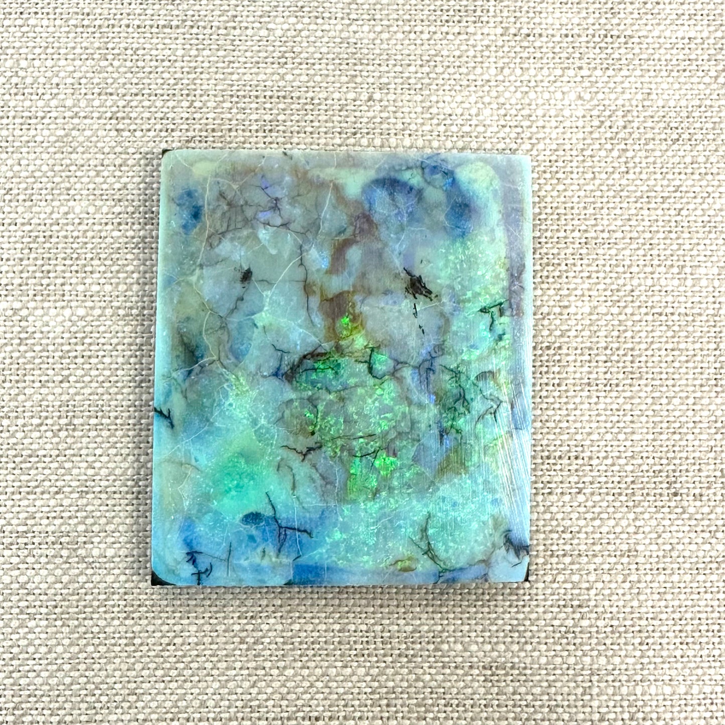 Sterling Opal Backed Rough Slab -8.6 grams
