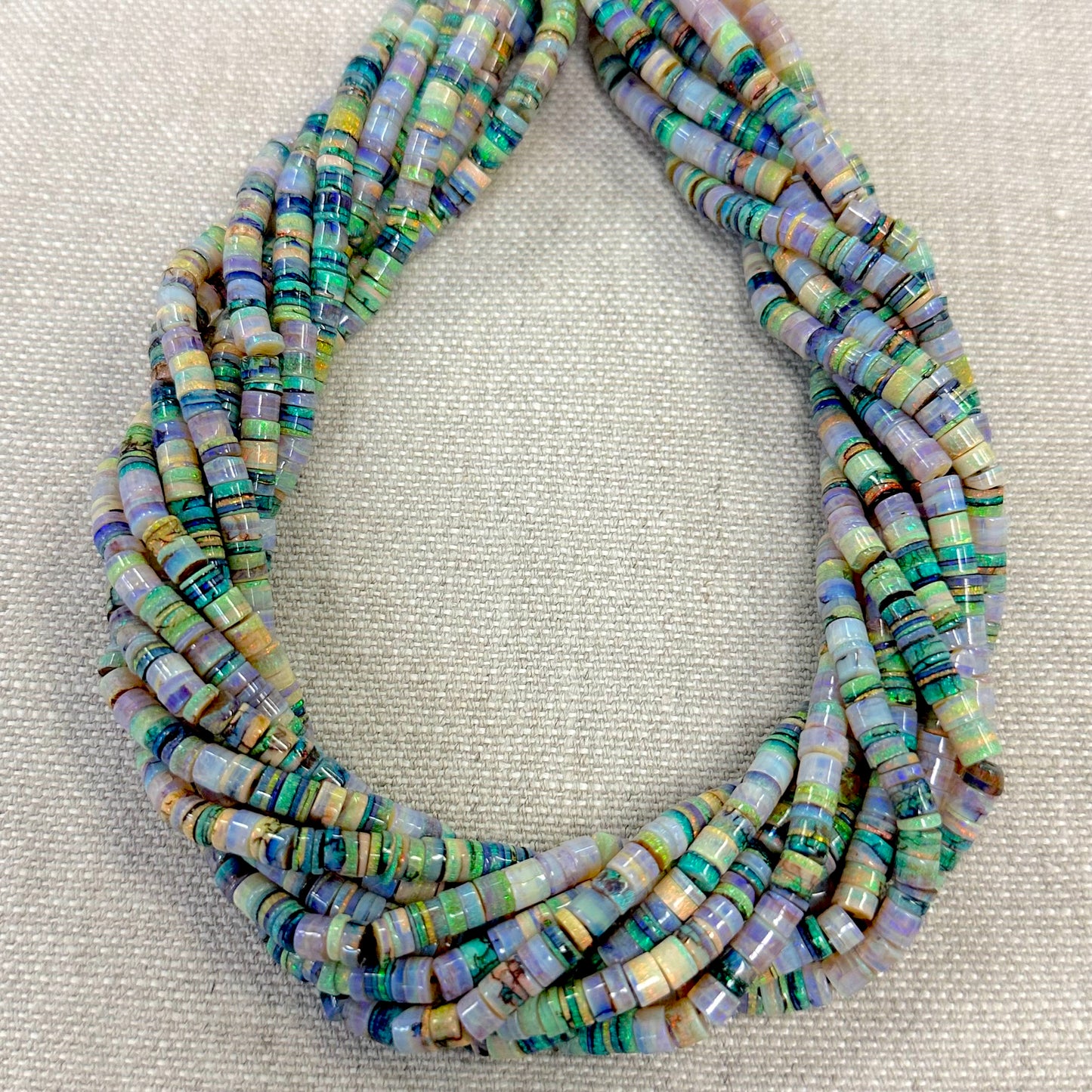 Sterling Opal 5-5.1mm Heishi Strand -- 16"