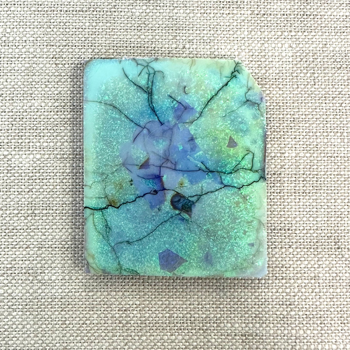 Sterling Opal Backed Rough Slab -9.8 grams