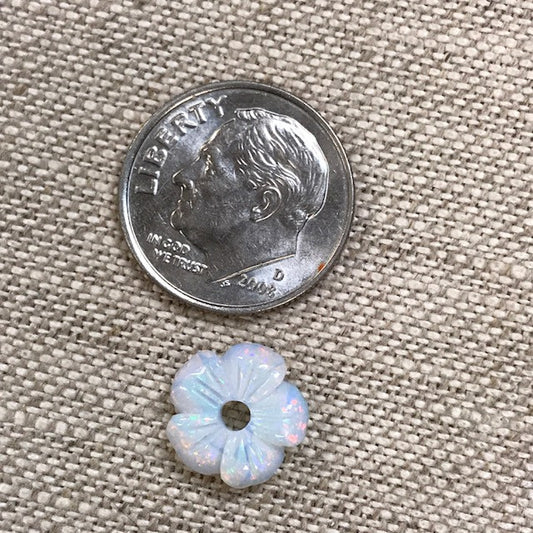 Sterling Opal Carved 10mm Flowers