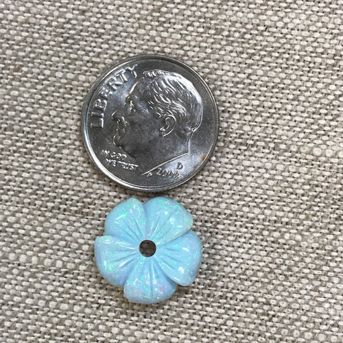 Sterling Opal Carved 14mm Flower