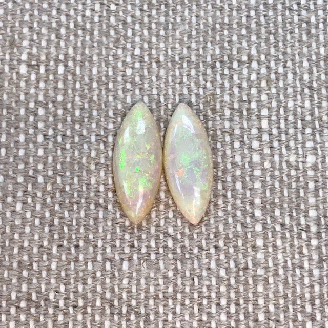 Sterling Opal 7x18mm Marquise Cabochon Set