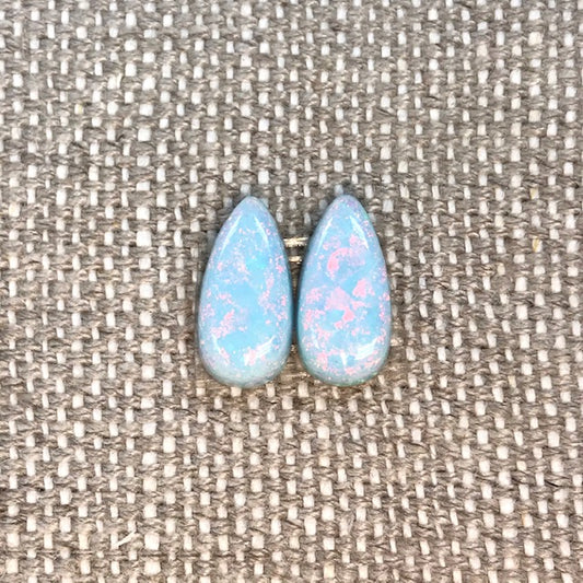 Sterling Opal 7x14mm Pear Cabochon Set