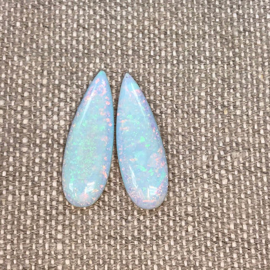 Sterling Opal 10x30mm Long Pear Cabochon Set