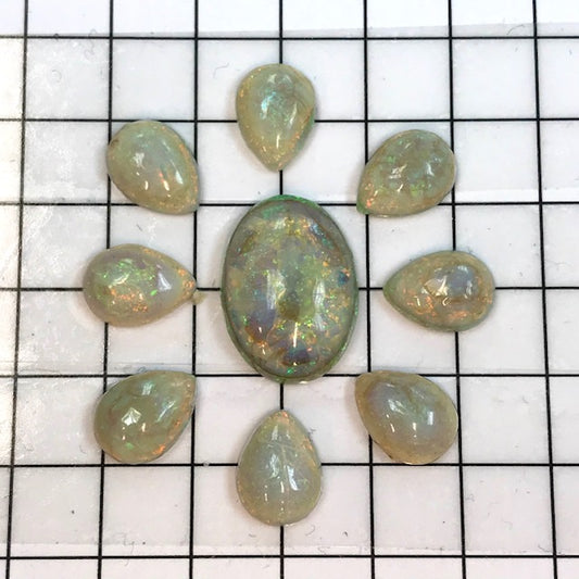 Sterling Opal Cabochon Set