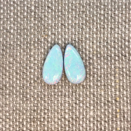 Sterling Opal 7x14mm Pear Cabochon Set