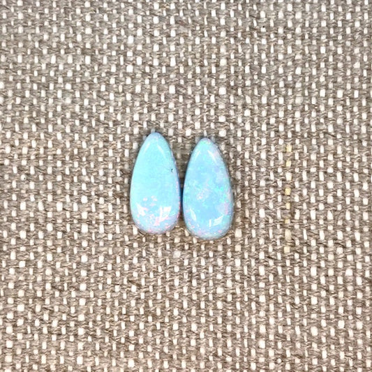 Sterling Opal 7x14mm Pear Cabochon Set